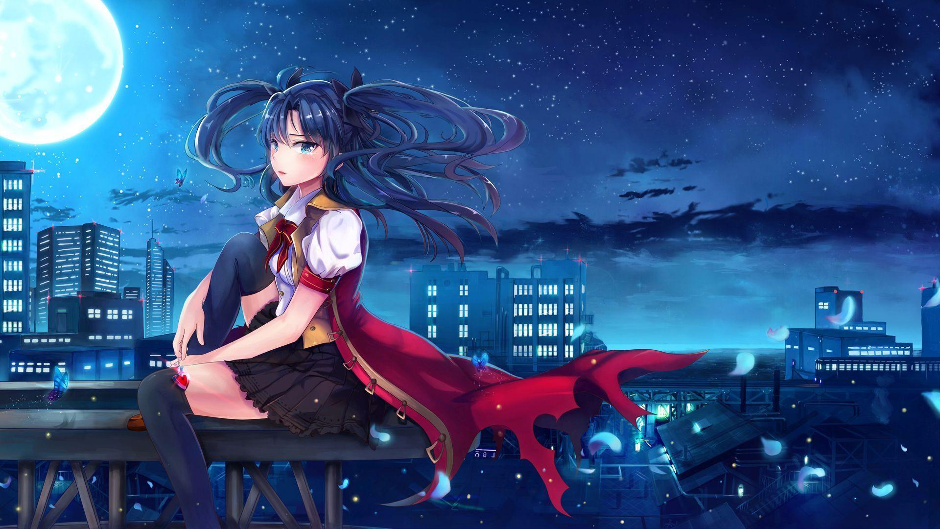 1920x1080 Anime Girl City Hình nền 50840 1920x1080 px