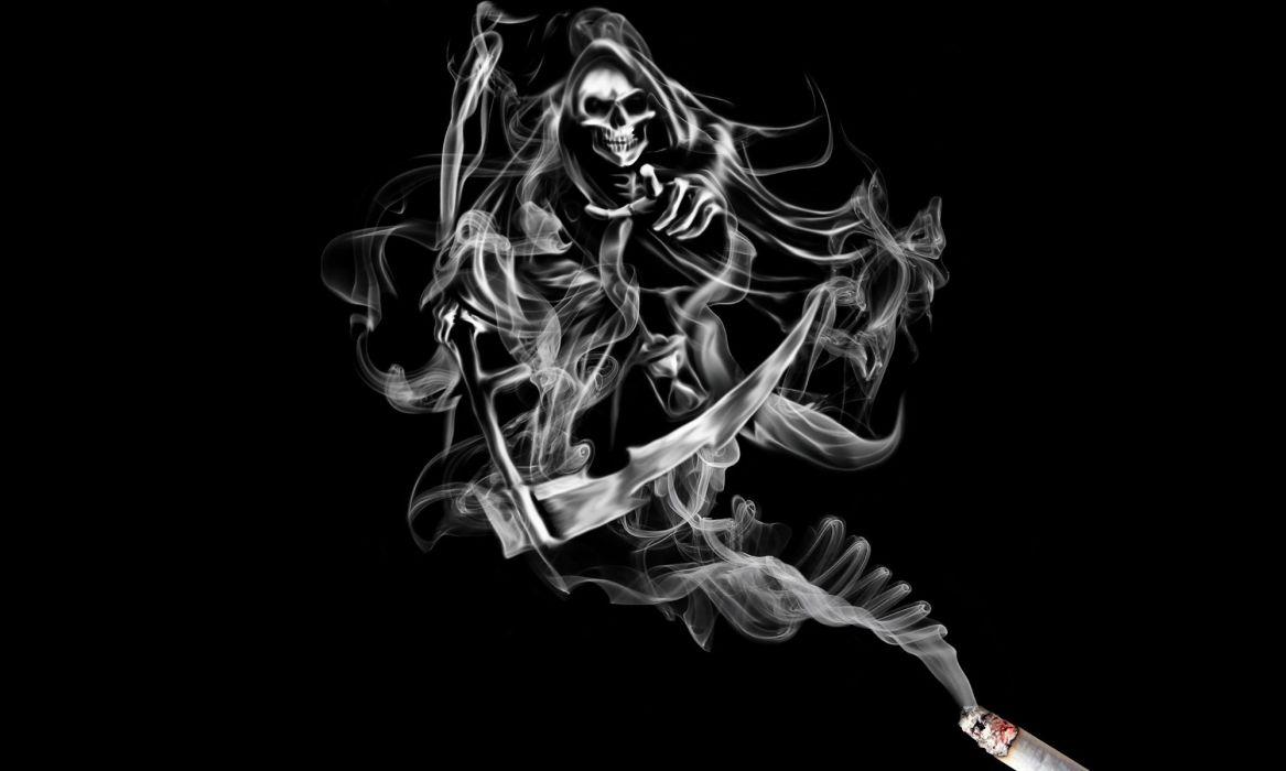 1167x700 Smoke Skeleton death Fantasy reaper skull cigarette artwork dark