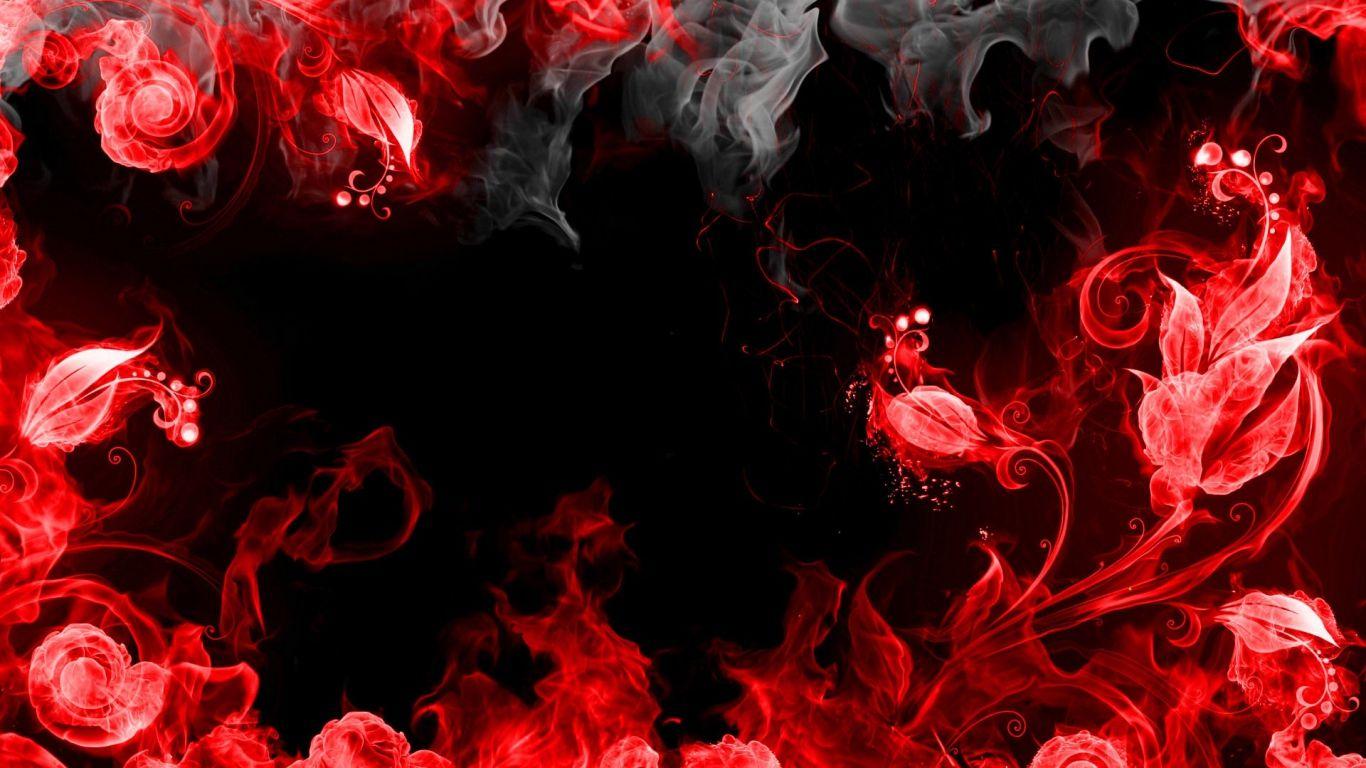 1366x768 Free download Abstraction Red Smoke Black Wallpaper Background