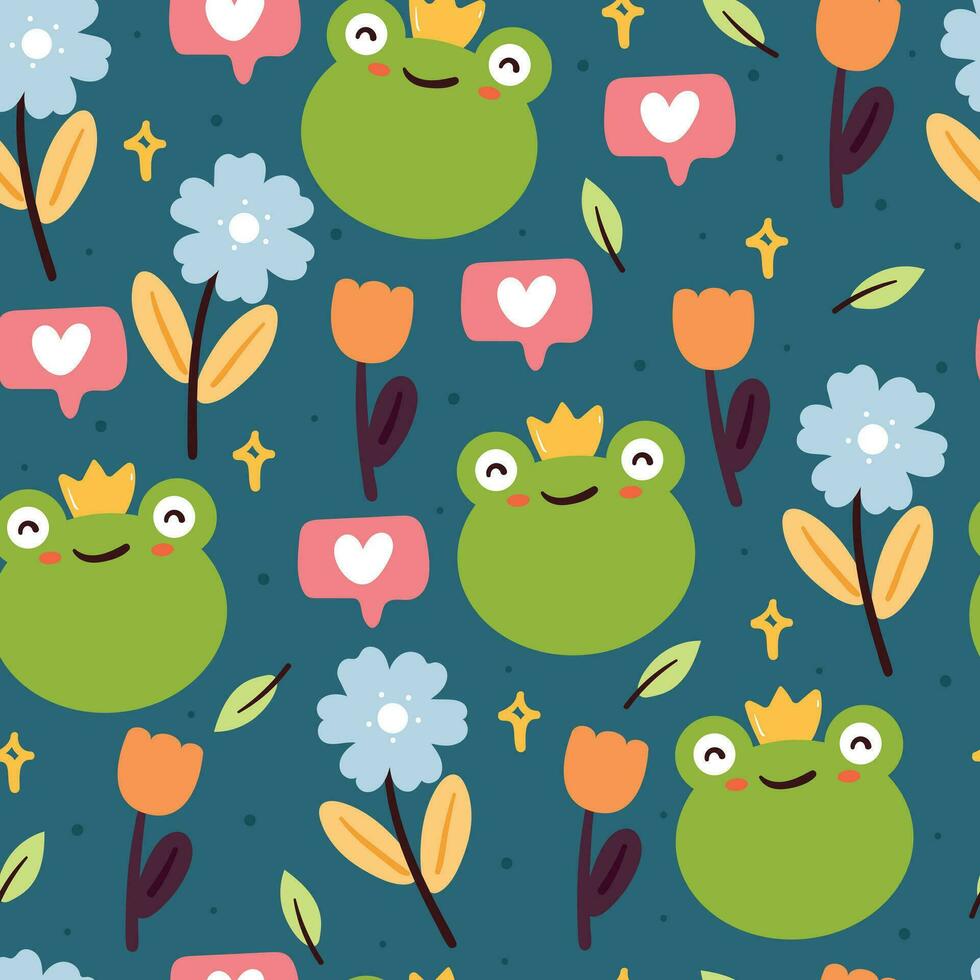 980x980 seamless pattern cartoon frog. cute wallpaper for kids, gift wrap paper