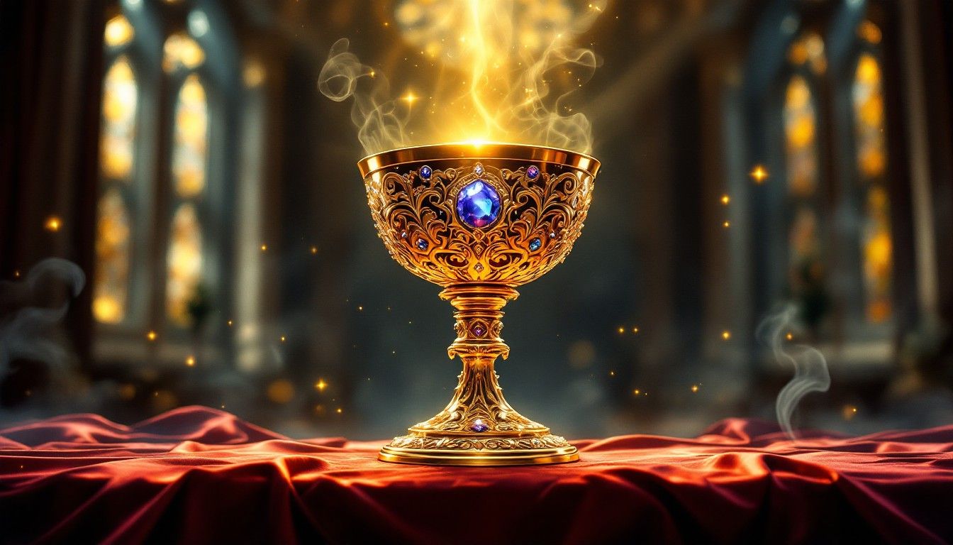 1344x768 Free Royal Golden Chalice Image, Goblet, Gold