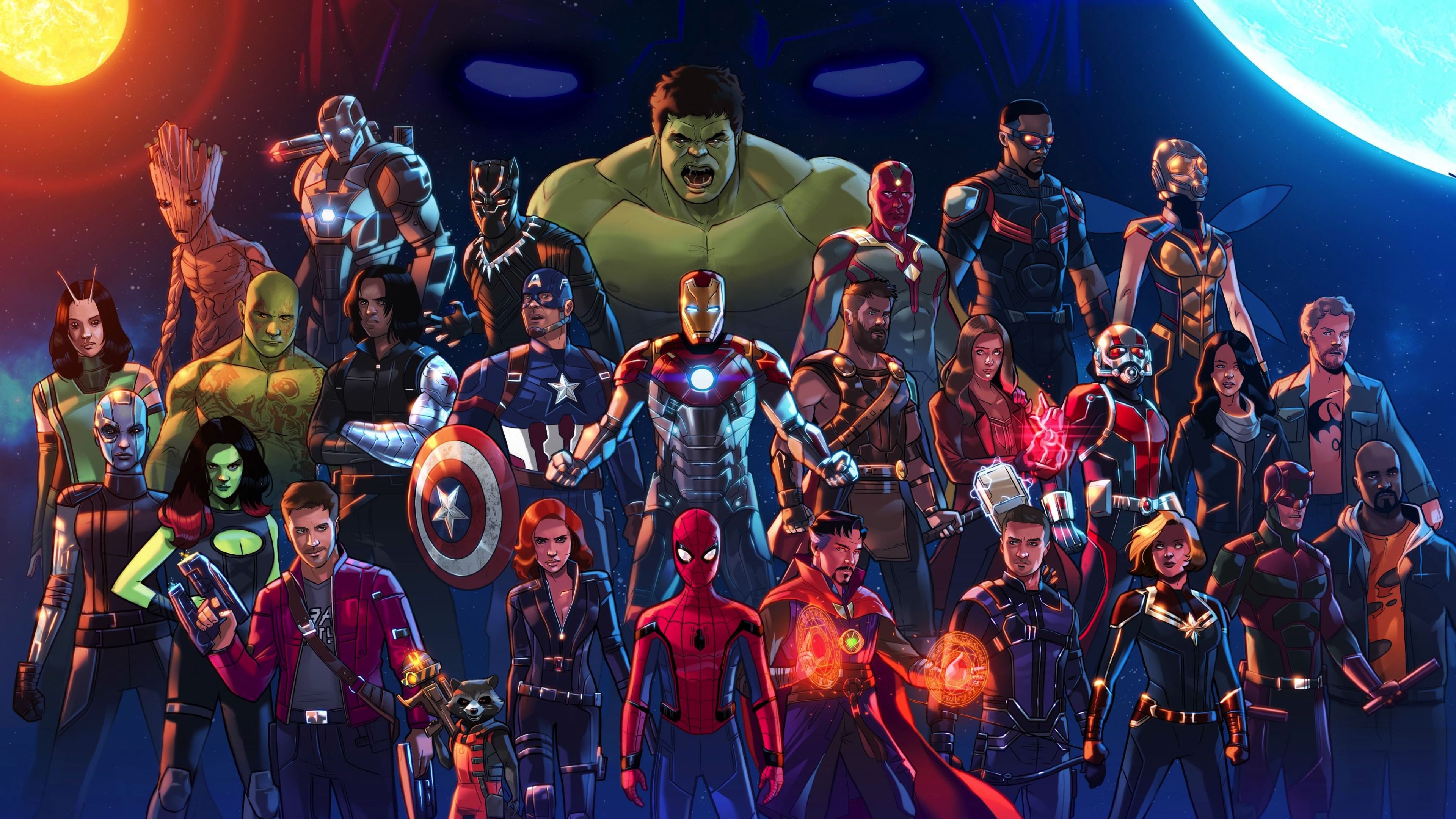 3840x2160 Marvel Team Wallpaper