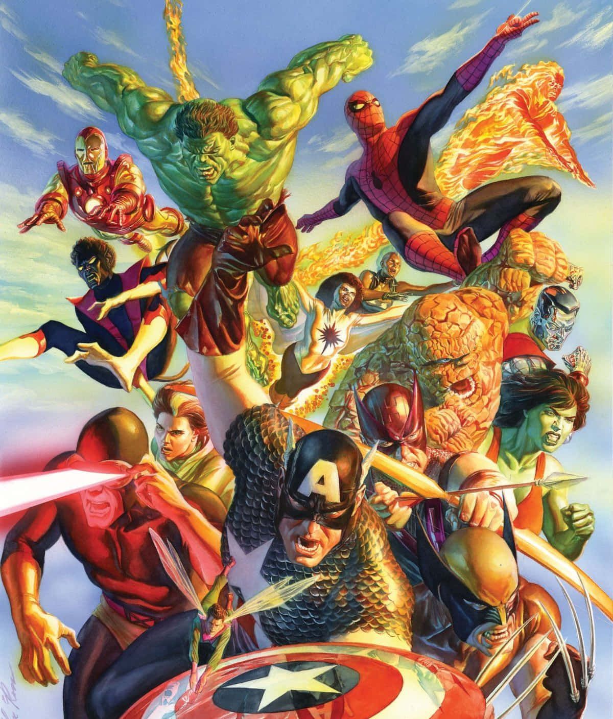 1200x1407 Download Superhero team of the Marvel Cinematic Universe filling the screen. Wallpaper
