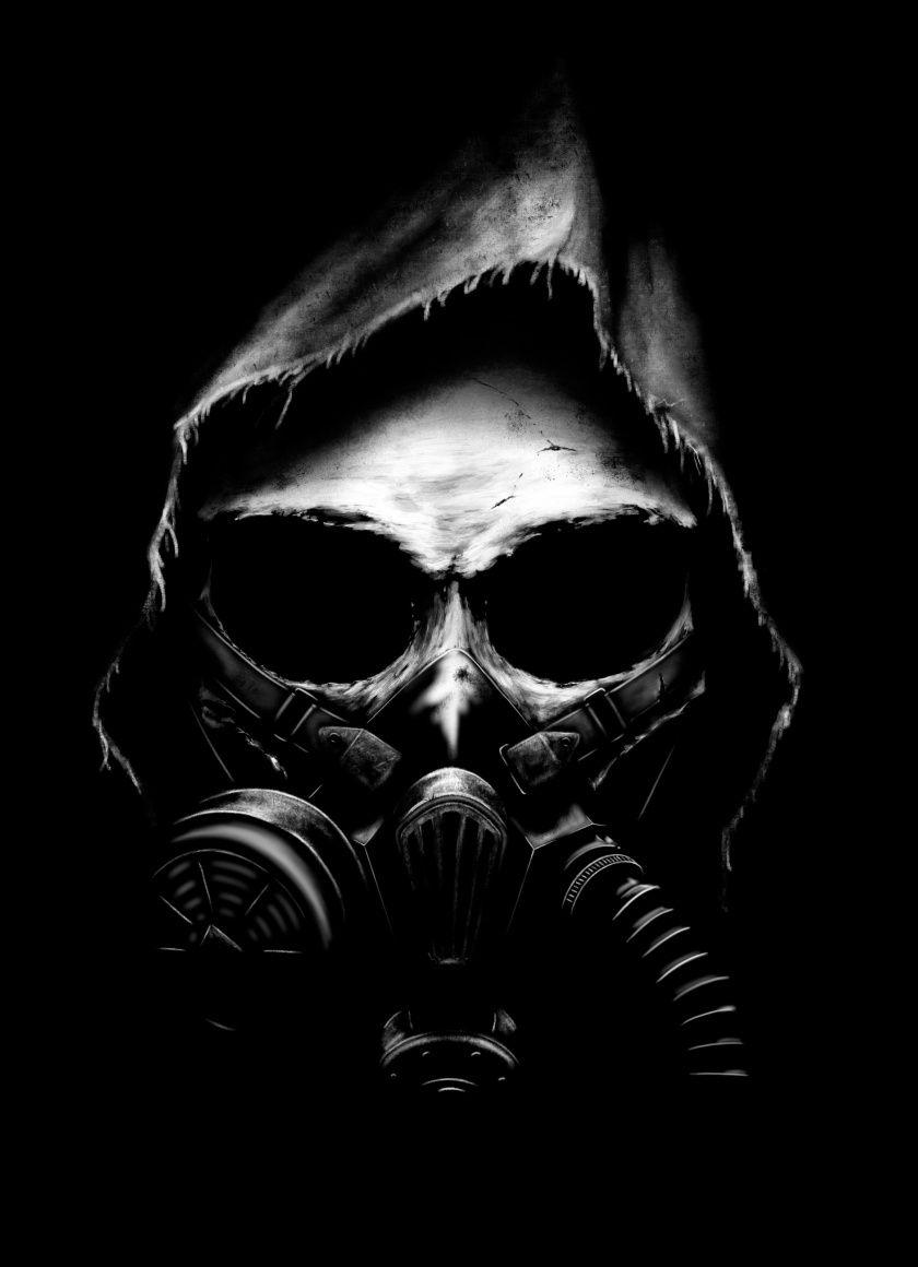 840x1160 Download Apocalyptic, skull, gas mask, dark, art wallpaper