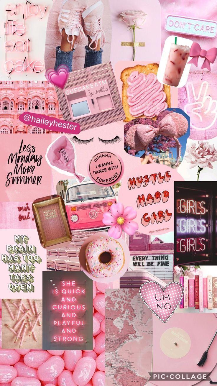 Collage Lock Screen Hot Pink Aesthetic Wallpaper - Instituto