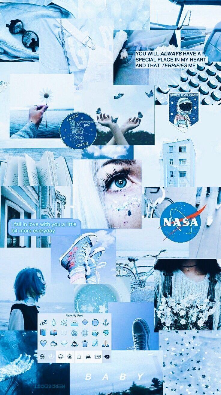 736x1310 aesthetic #blue #wallpaper #aestheticwallpaper #collage #moodboard