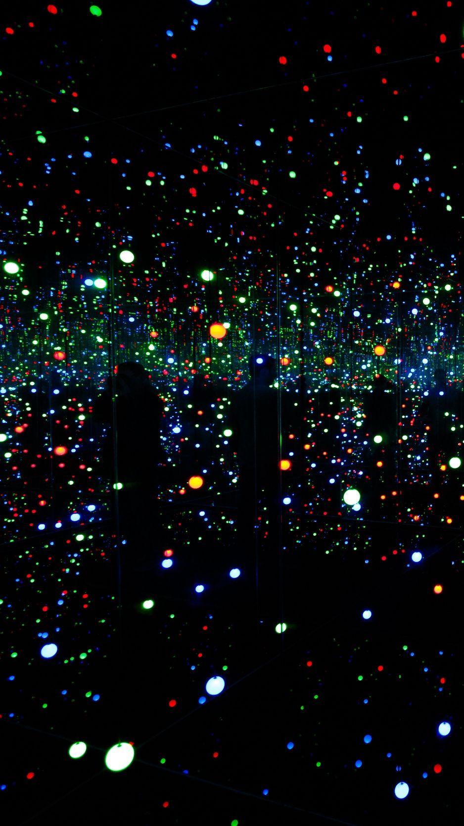938x1668 Download wallpaper 938x1668 light art, circles, points, glitter