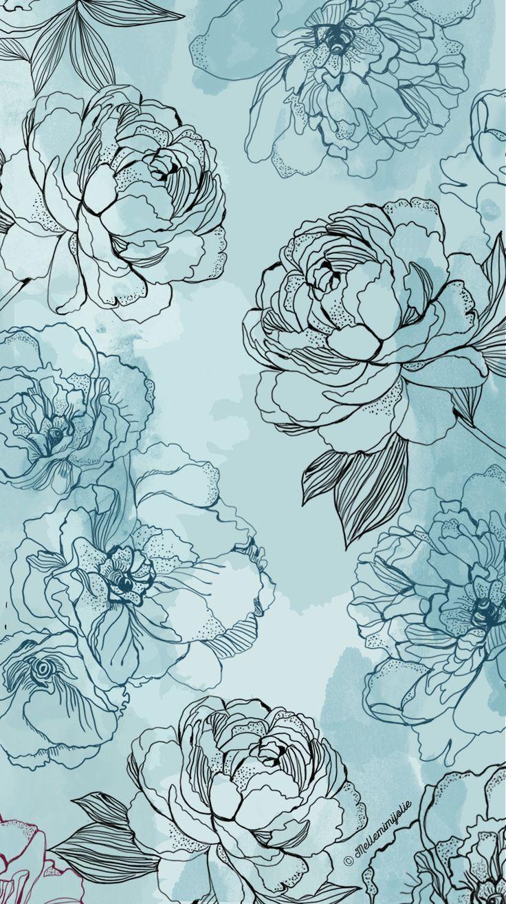 736x1314 iPhone Wallpaper. Line art, Pattern, Flower, Botany, Illustration