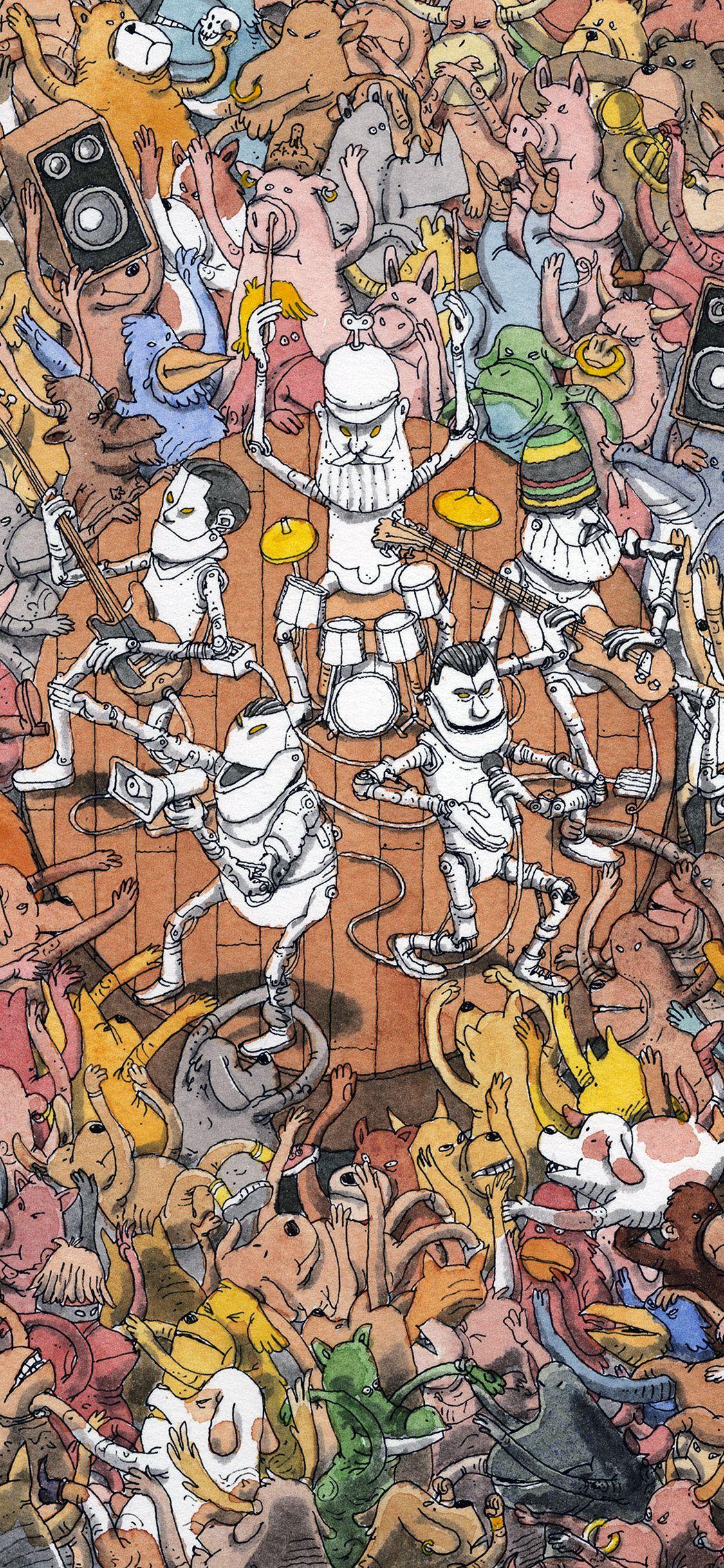 1125x2436 iPhone wallpaper. cute drawing illustration art
