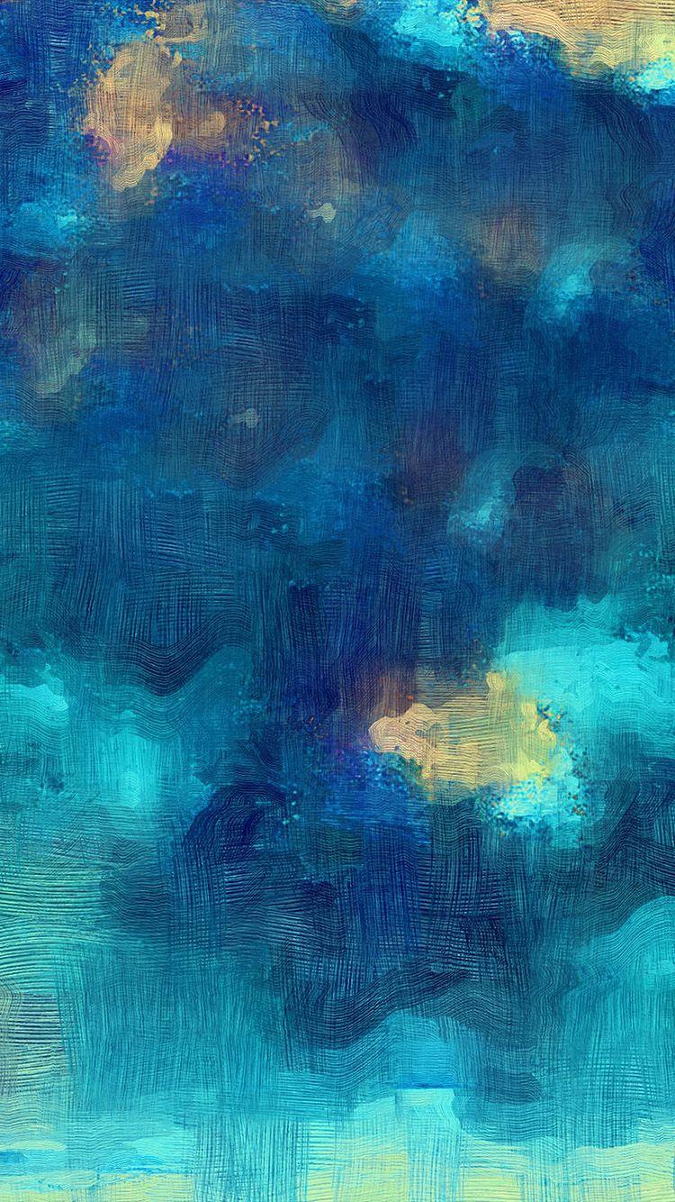 750x1334 Samsung Galaxy Blue Texture Art Art Oil Painting Pattern hình nền