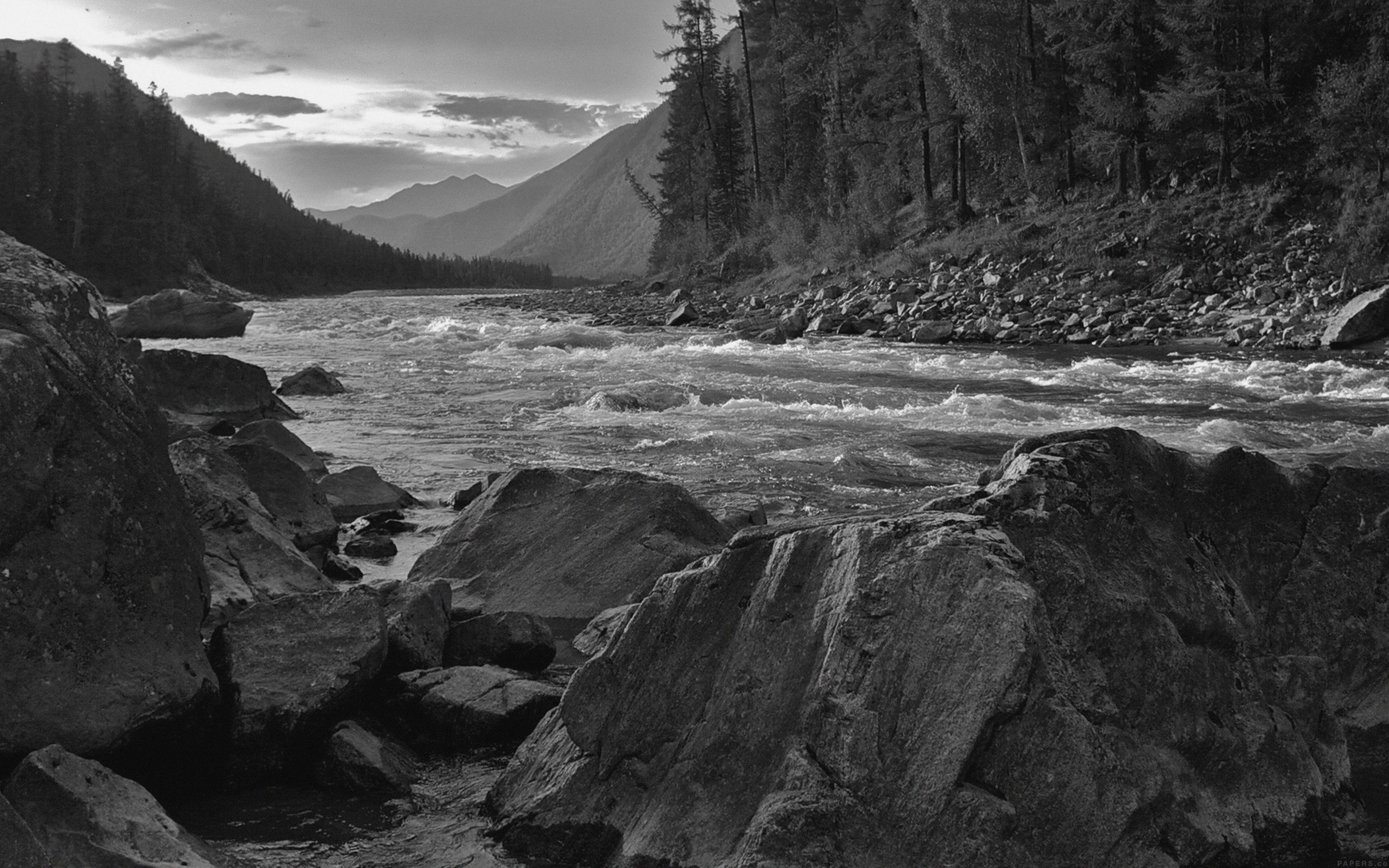 3840x2400 Mountain River Lake Dark Nature Summer Camp
