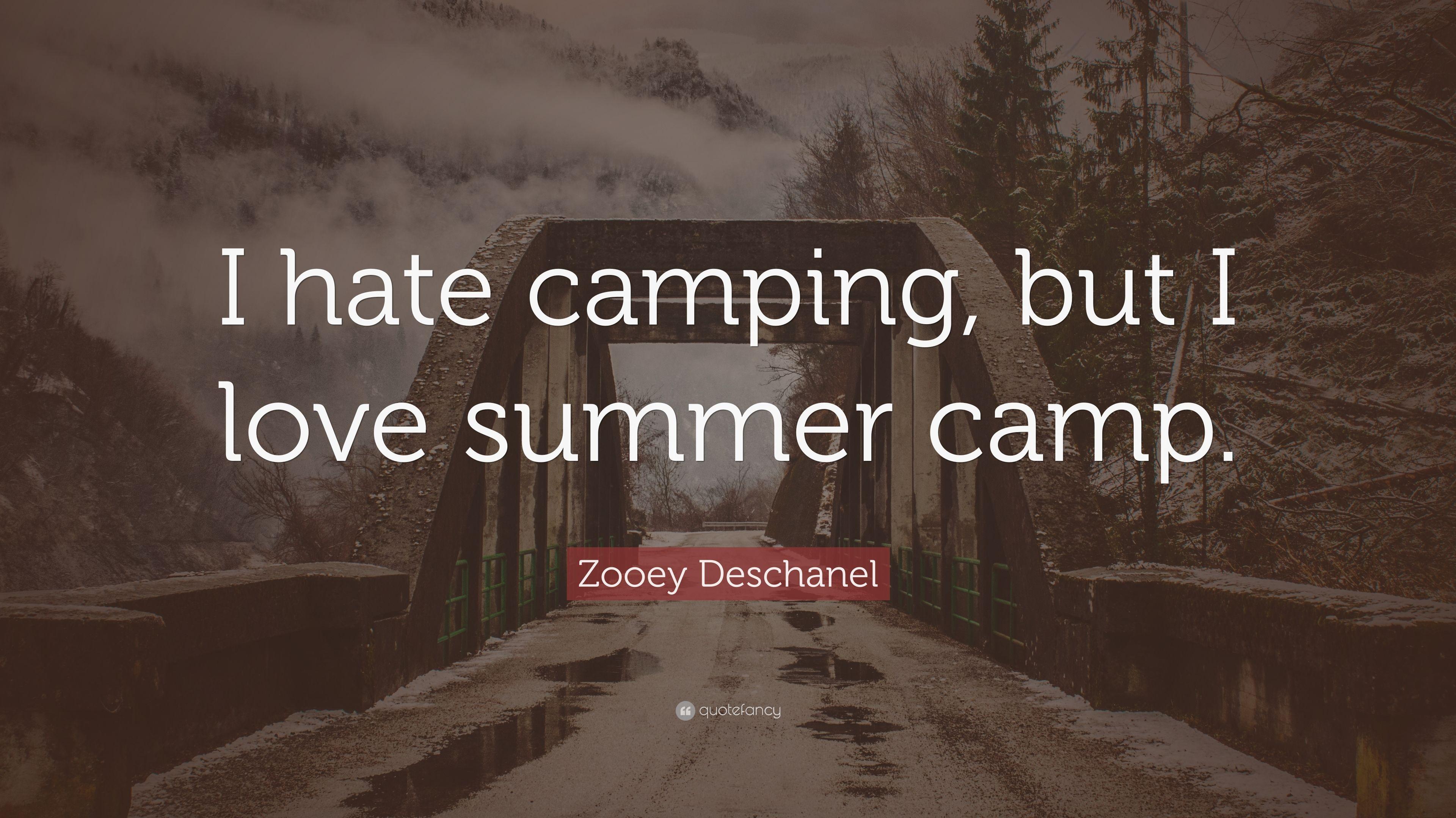 3840x2160 Zooey Deschanel Quote: “I hate camping, but I love summer camp