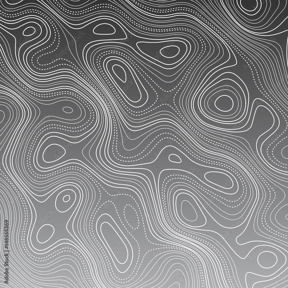 1000x1000 Topography map style pattern and dotted white lines on light blue background. Texture for documents, textile, wrap or wallpaper. Stock Vector