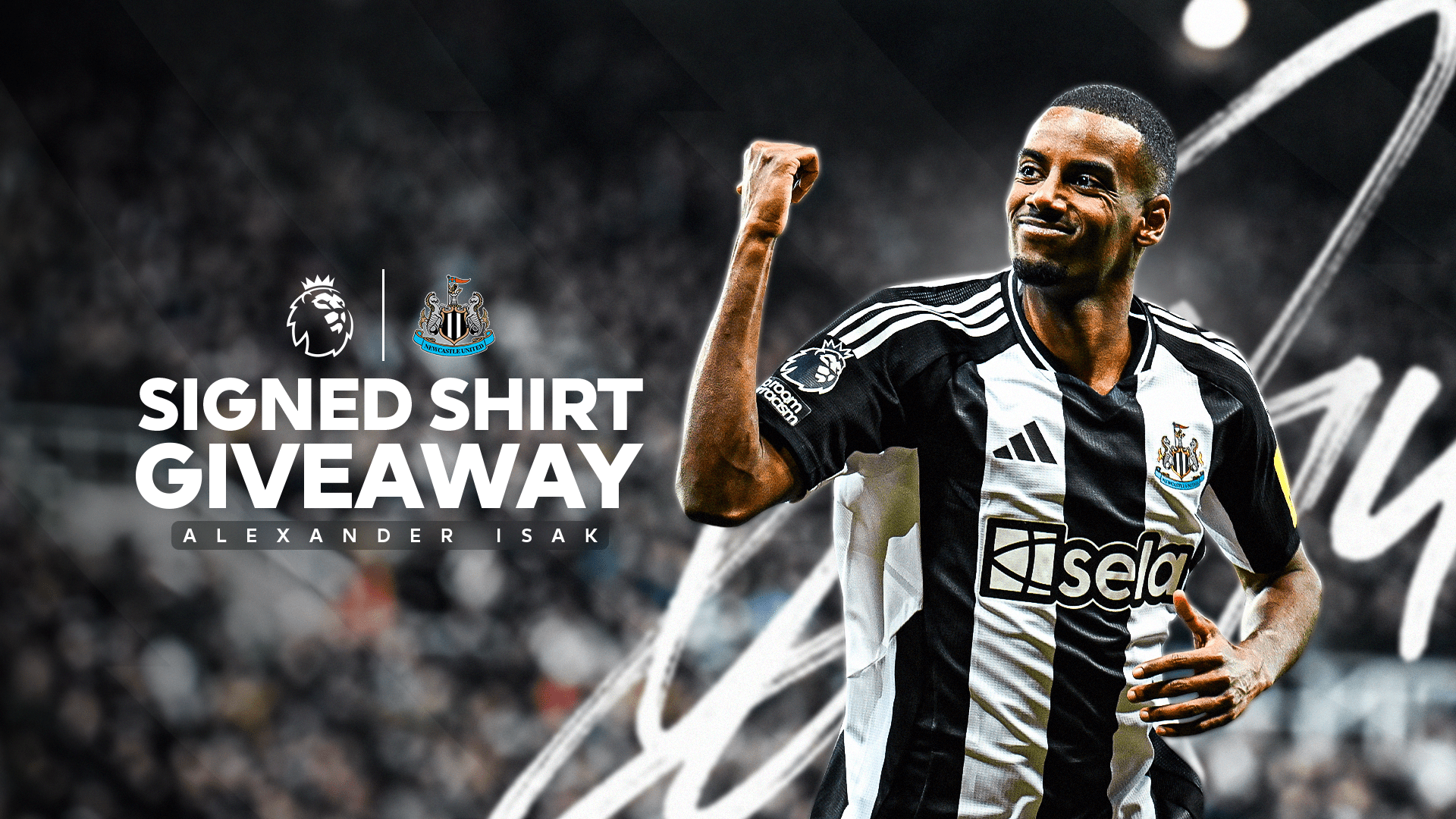 1920x1080 Last chance to win a signed Alexander Isak Newcastle United shirt