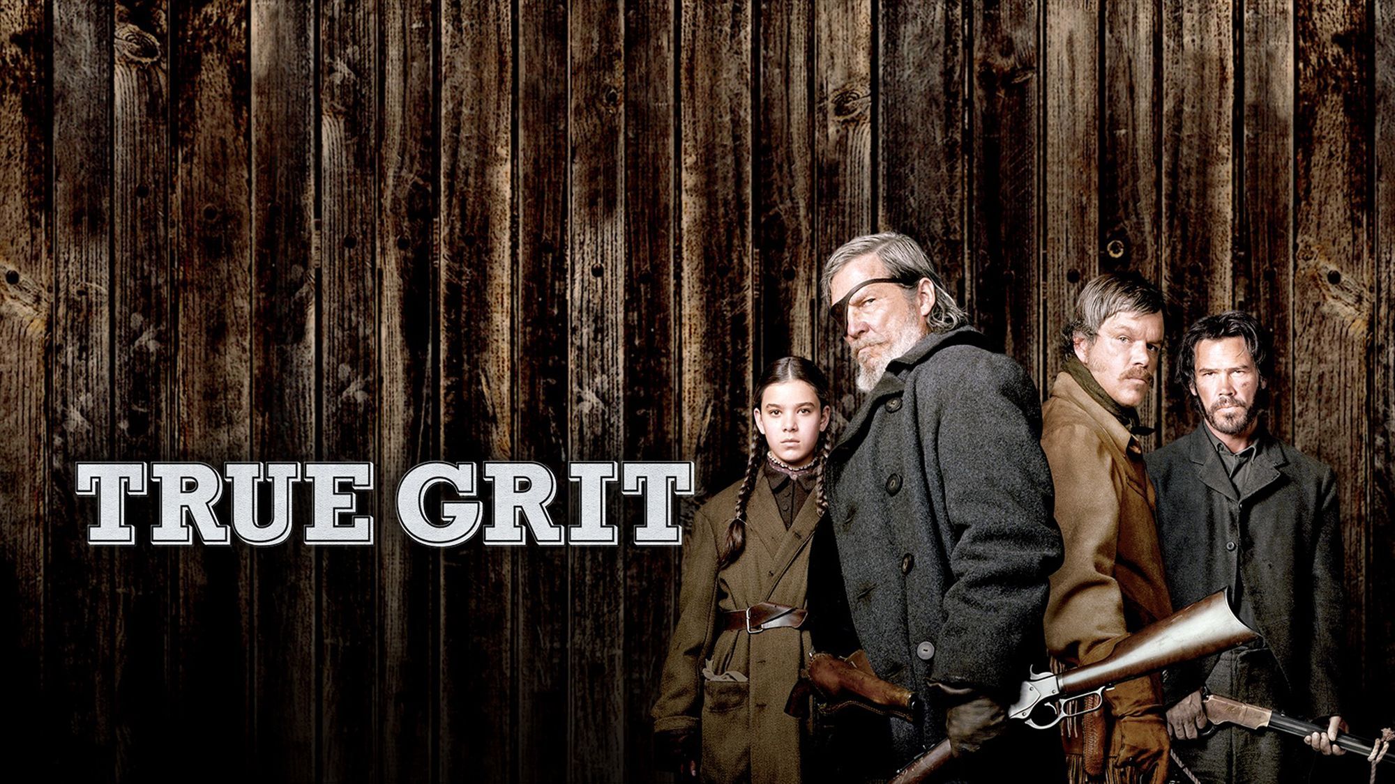 2000x1125 Download Matt Damon Josh Brolin Jeff Bridges Hailee Steinfeld Movie True Grit (2010) HD Wallpaper