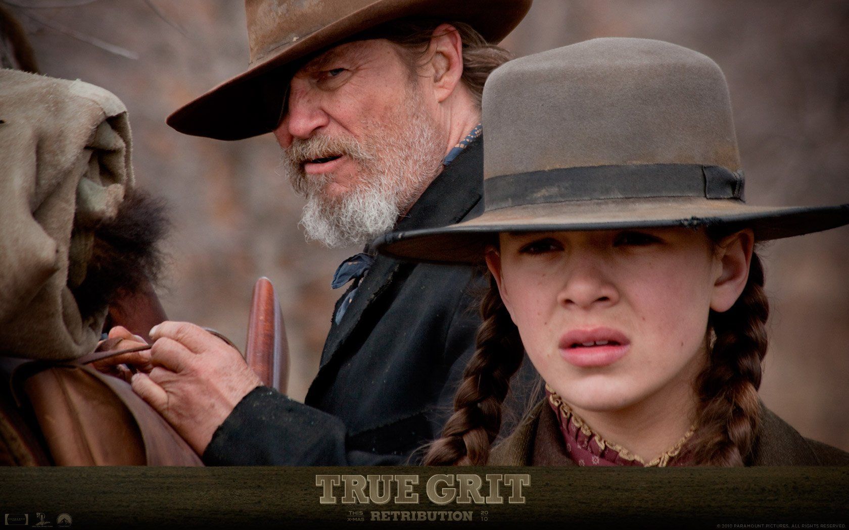 1680x1050 Download Jeff Bridges Hailee Steinfeld Movie True Grit (2010) Wallpaper