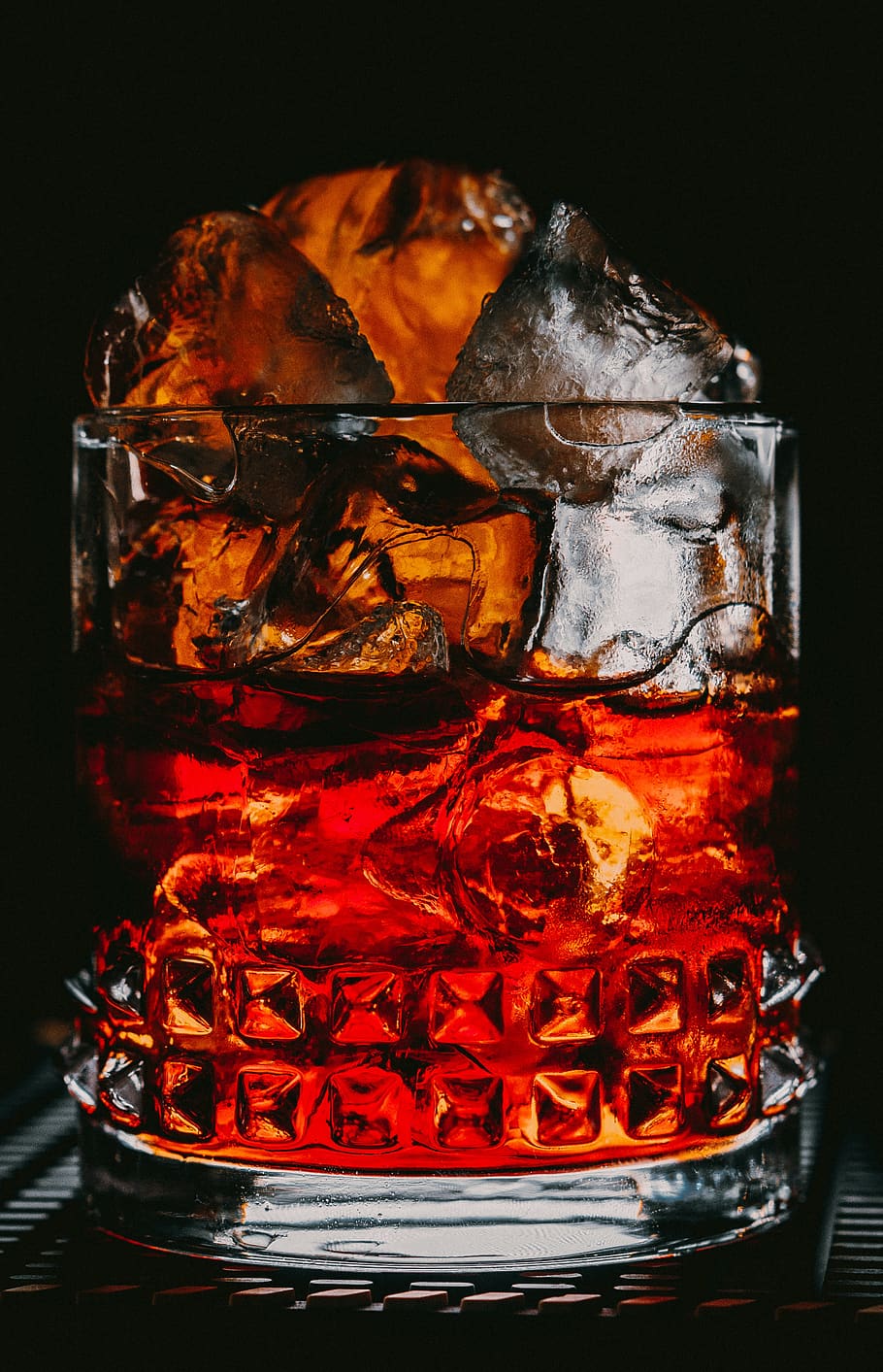 910x1413 HD wallpaper: cocktail, negroni, bar, campari, liquor, ice, alcohol, glass