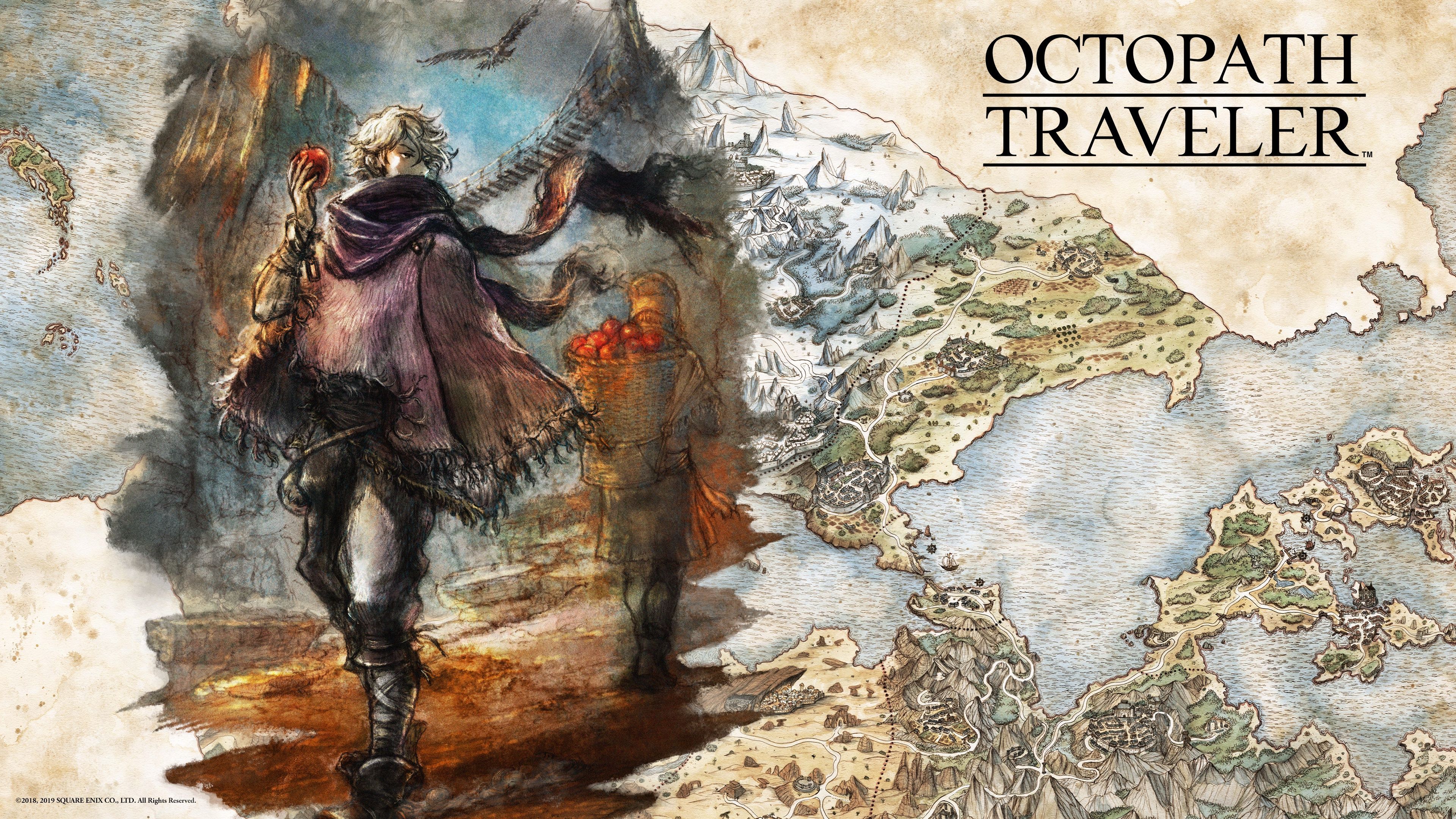 3840x2160 Wallpaper fantasy, game, map, digital art, artwork, fantasy art, Thief, Octopath Traveler for mobile and desktop, section игры, resolution 3840x2160