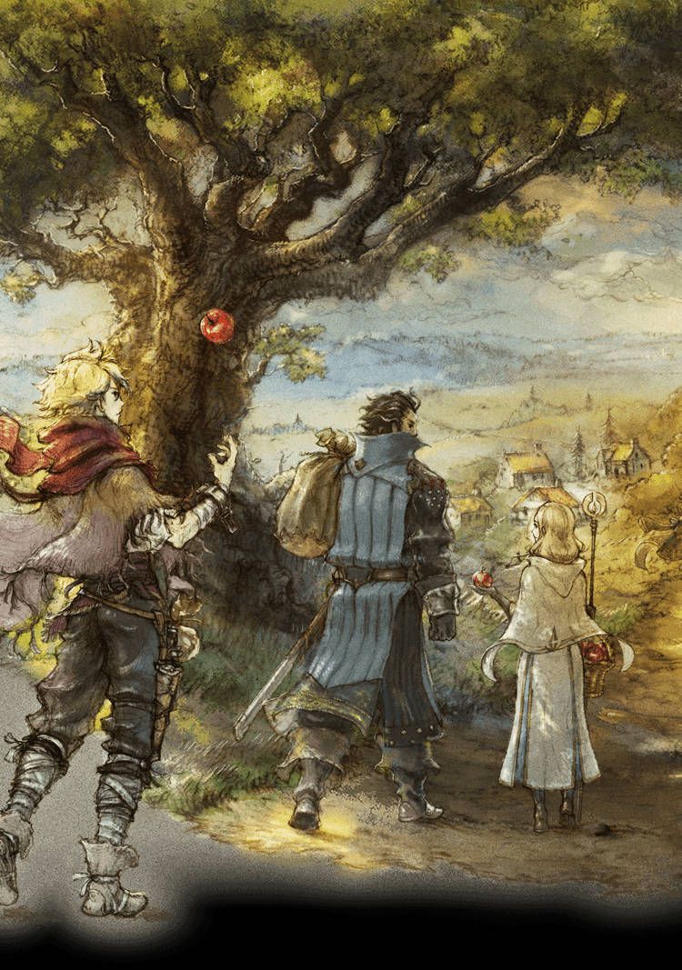 750x1067 Download Octopath Traveler Therion Ophilia Olberic Wallpaper