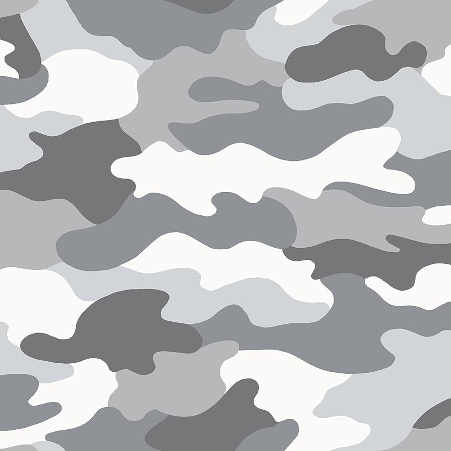 894x894 Grey Camouflage Army Modern Stylish Wallpaper Boy's Bedroom Teenage Room