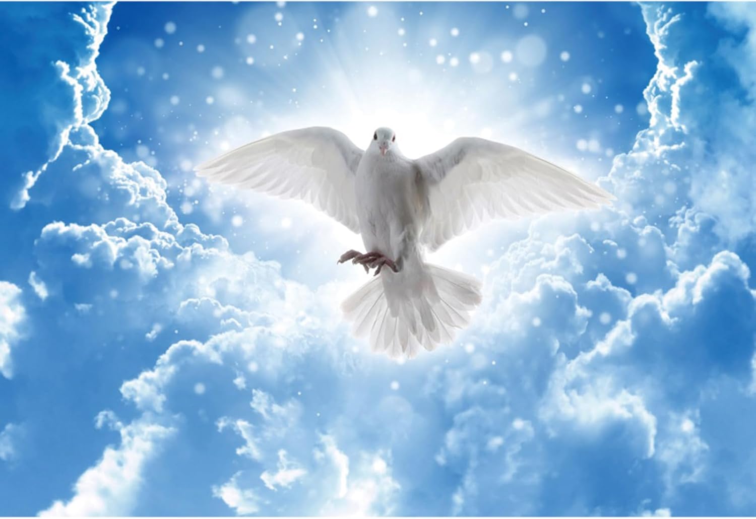 1500x1030 YongFoto Blue Sky Peace Dove Backdrop 7x5ft Holy Guyana