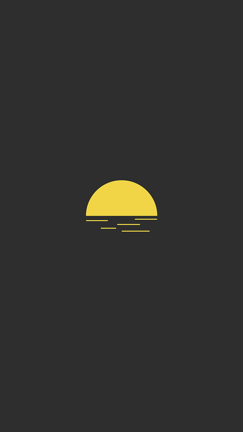 800x1422 Sun, black, dark, flat, minimal, minimalist, simple, yellow, HD phone wallpaper