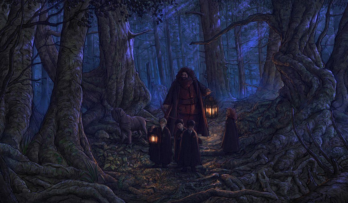 1200x700 The Forbidden Forest (Harry Potter and the Philosopher's Stone) #fanart #vladislavpantic #illustration