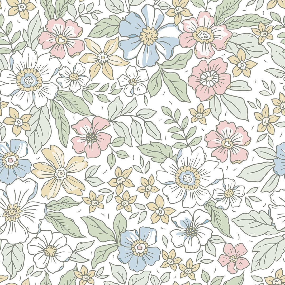 1080x1080 Gorgeous Gardenia Wallpaper in Soft Pastels
