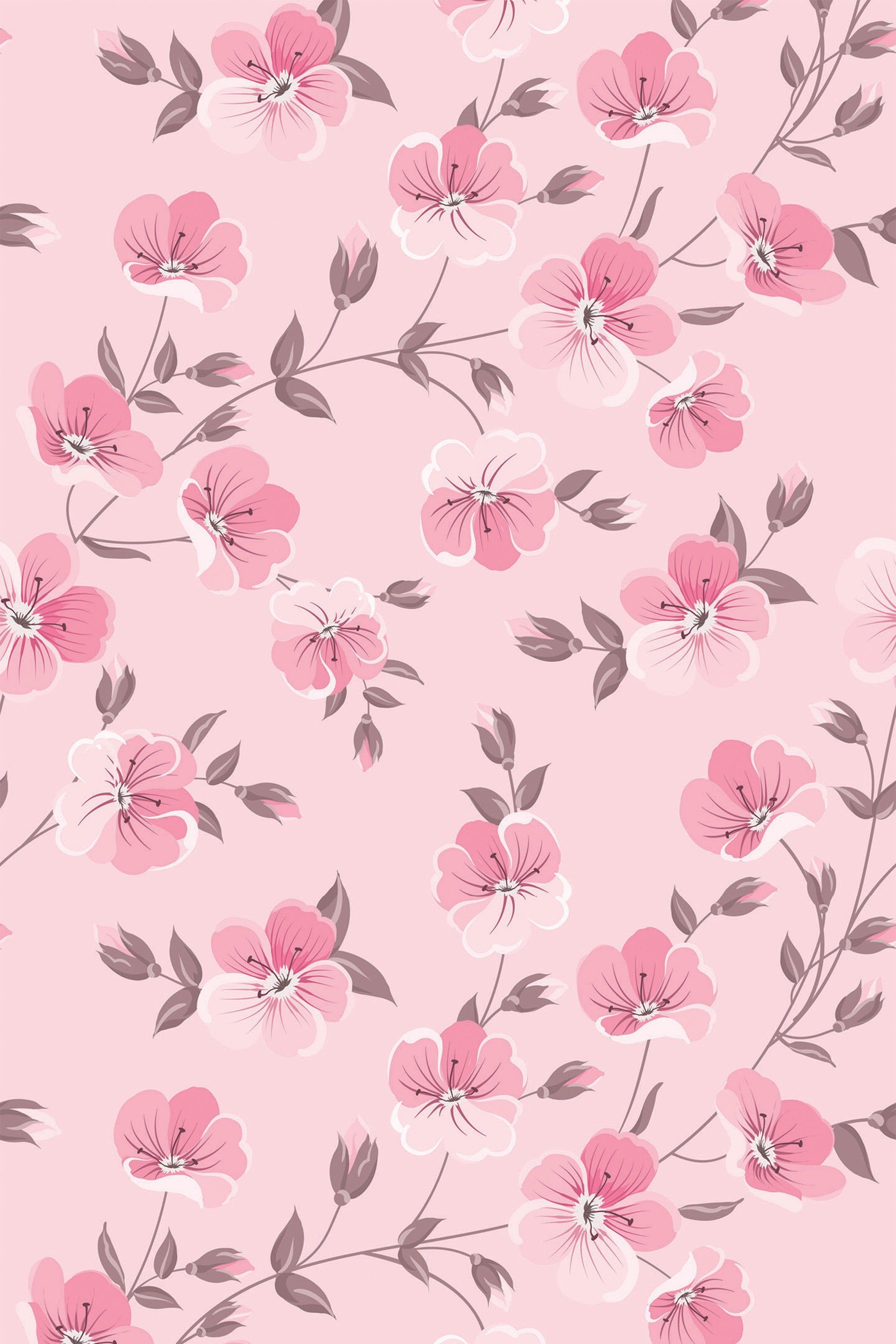 2000x3000 Pink Floral Removable or Traditional Wallpaper