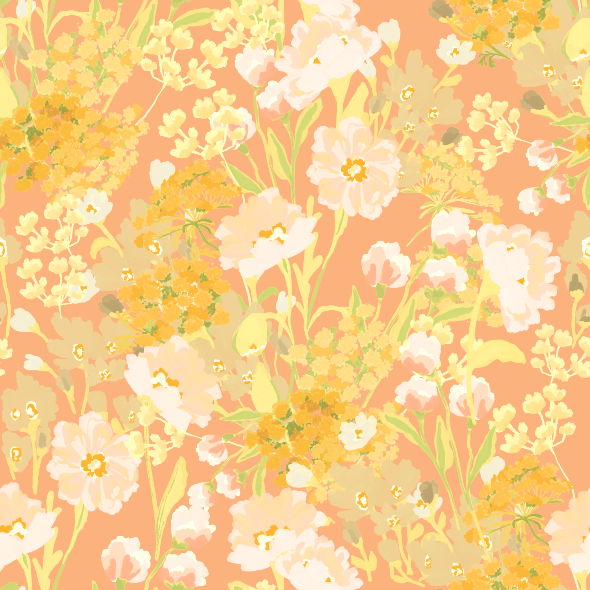 2048x2048 Happy Floral Peel and Stick Wallpaper