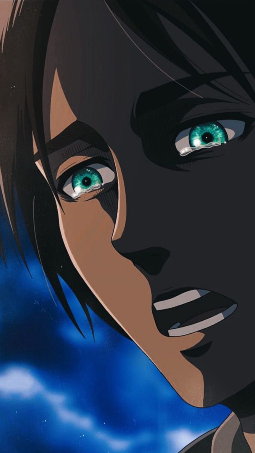 850x1510 Attack on titan, head, jaw, sad, eren HD phone wallpaper