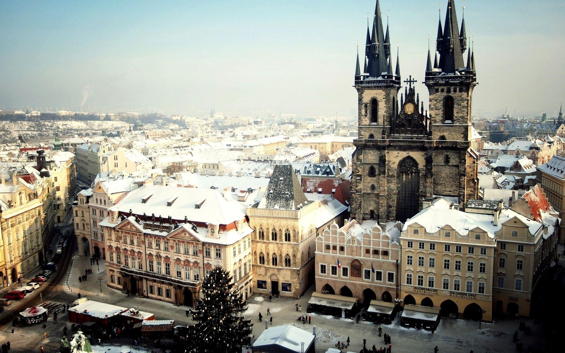 1920x1200 Wallpaper Prague, Czech, City, Czech republic, Top view HD, Picture