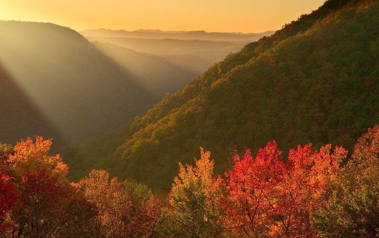 1280x804 Autumn Mountains & Sunlight wallpaper. Autumn Mountains