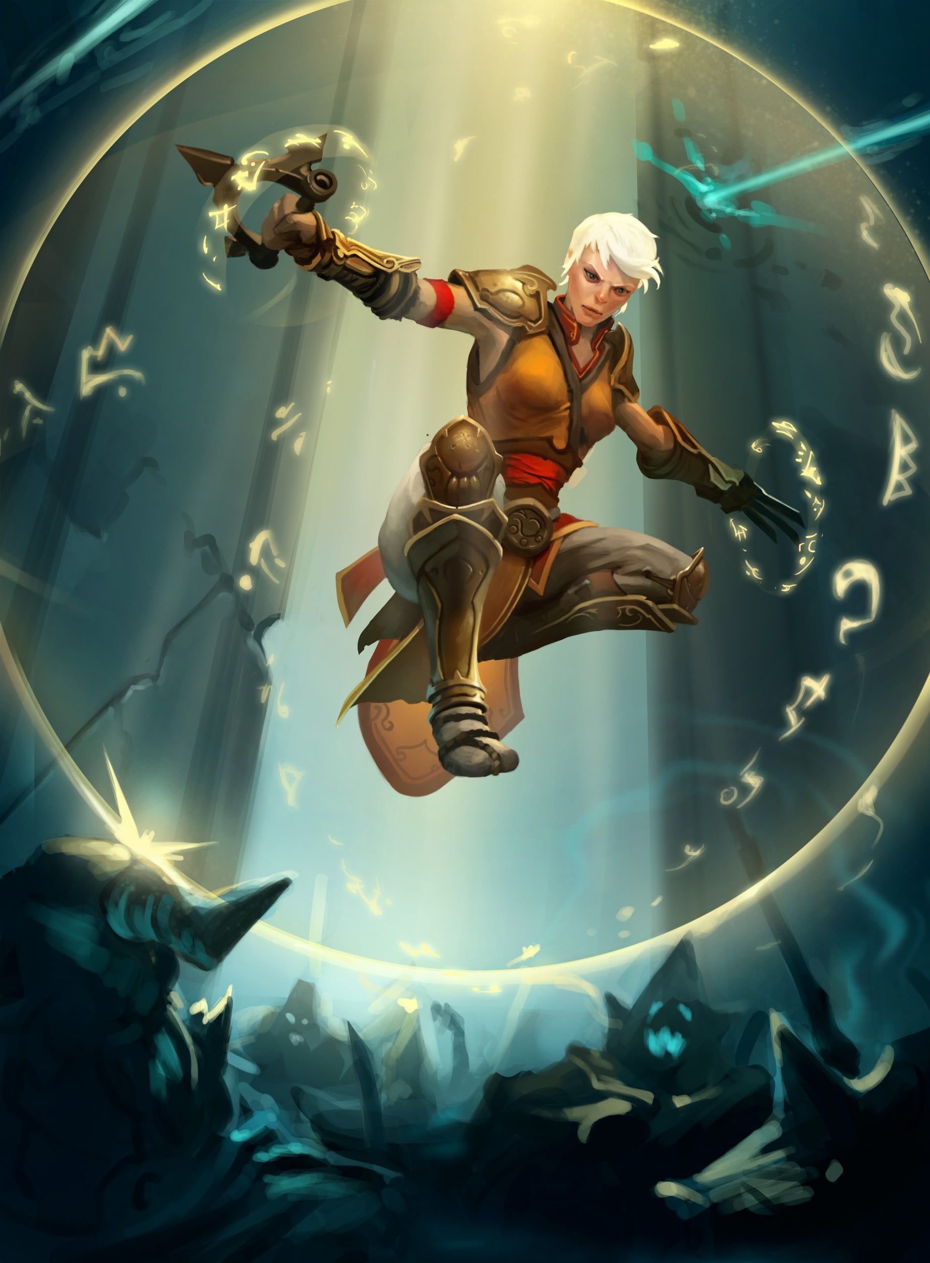 1841x2500 White haired female anime character, Diablo, monks, Monk (Diablo) HD wallpaper
