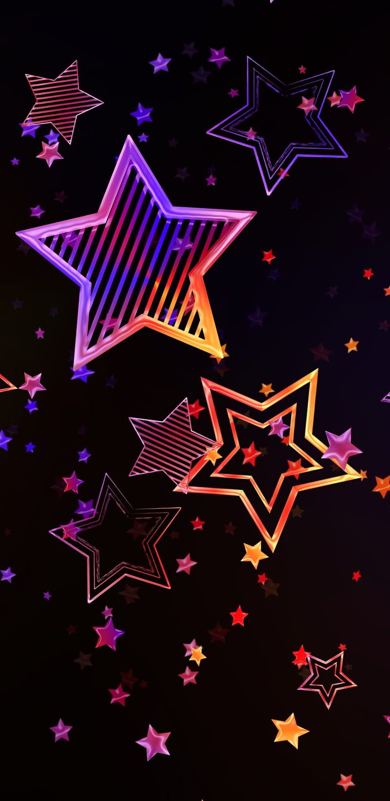 800x1644 Bright Stars, bright, stars, star, colorful, pretty, rainbow, HD phone wallpaper