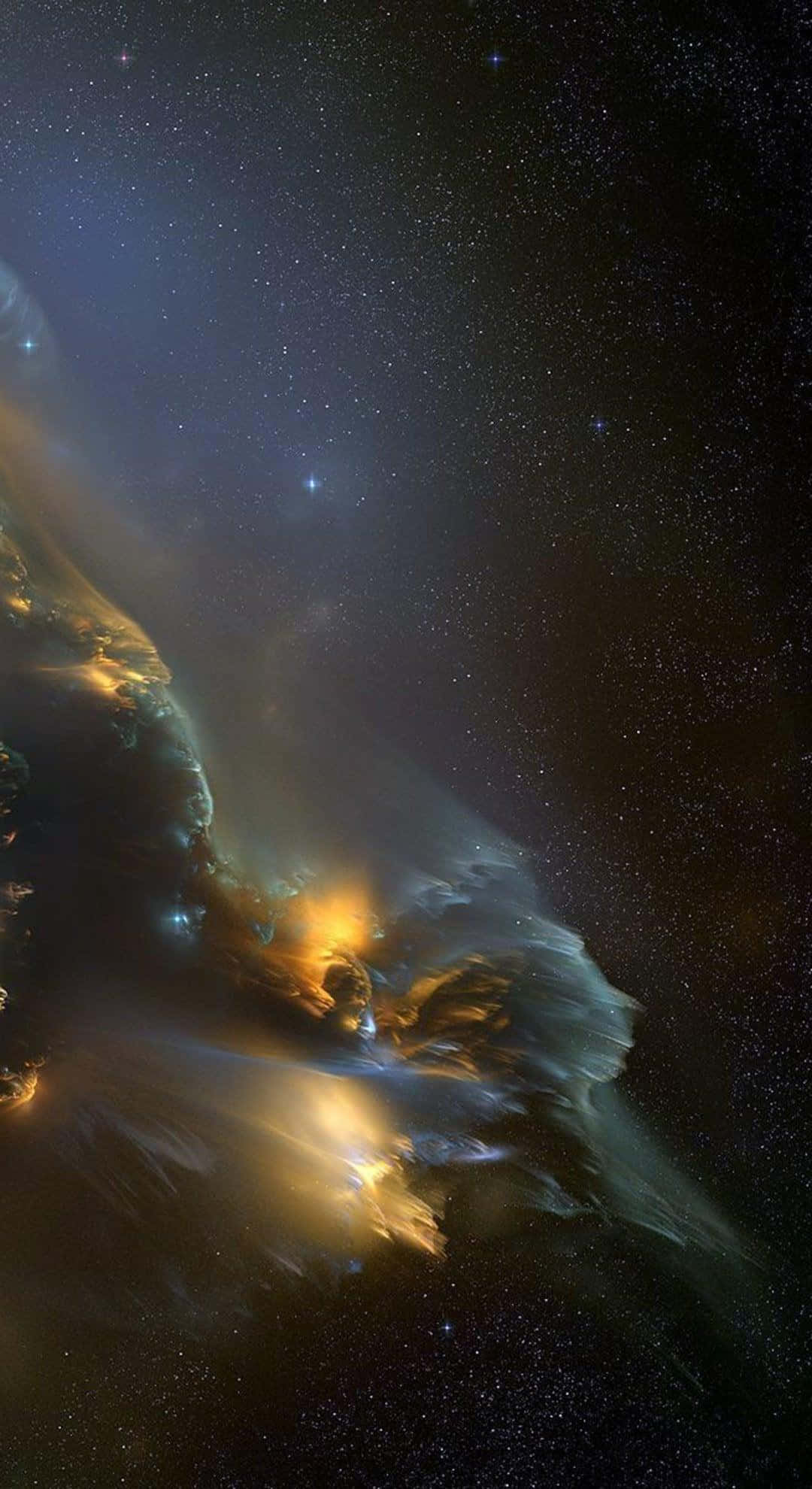 1080x1980 Download A Bright Star In The Sky With A Glowing Nebula