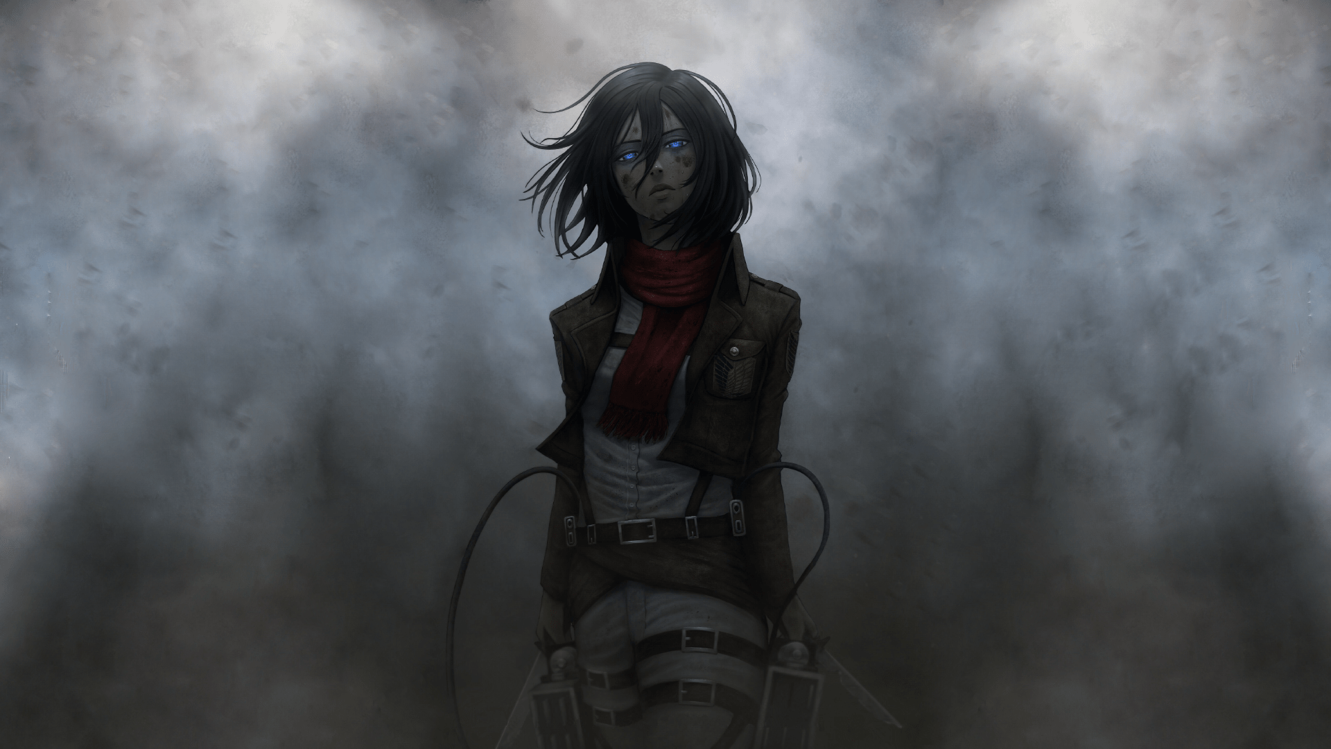 1920x1080 Mikasa Desktop Wallpaper (Full res and phone wallpaper link in the comments)