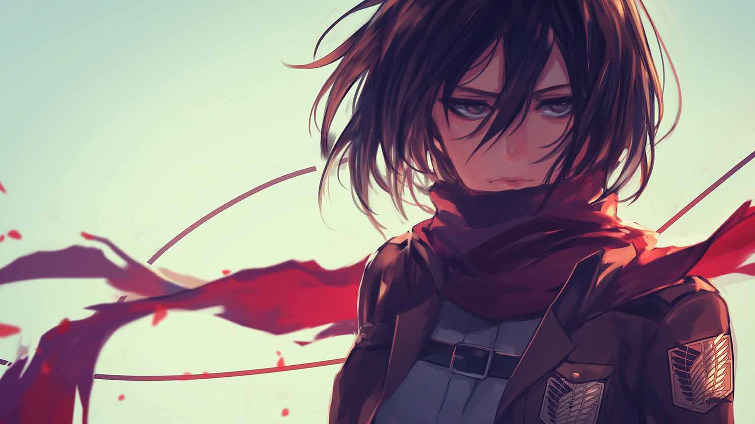1536x864 Attack on Titan Mikasa Ackerman Stoic Glare Desktop Wallpaper