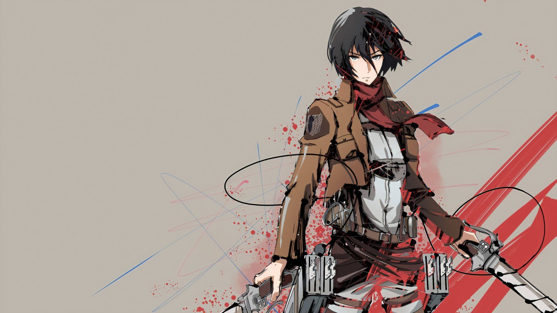 1920x1080 Download Mikasa Ackerman Cool Fanart Wallpaper