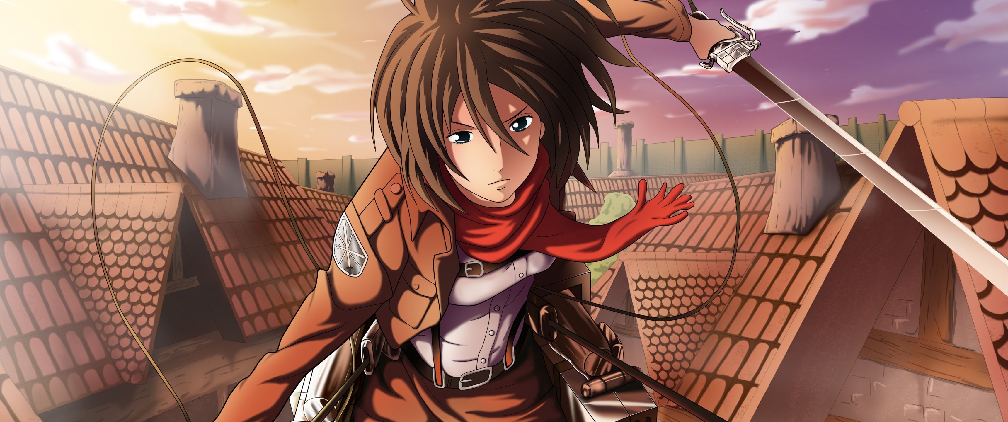 3440x1440 Mikasa Ackerman Wallpaper 4K, 5K, Attack on Titan