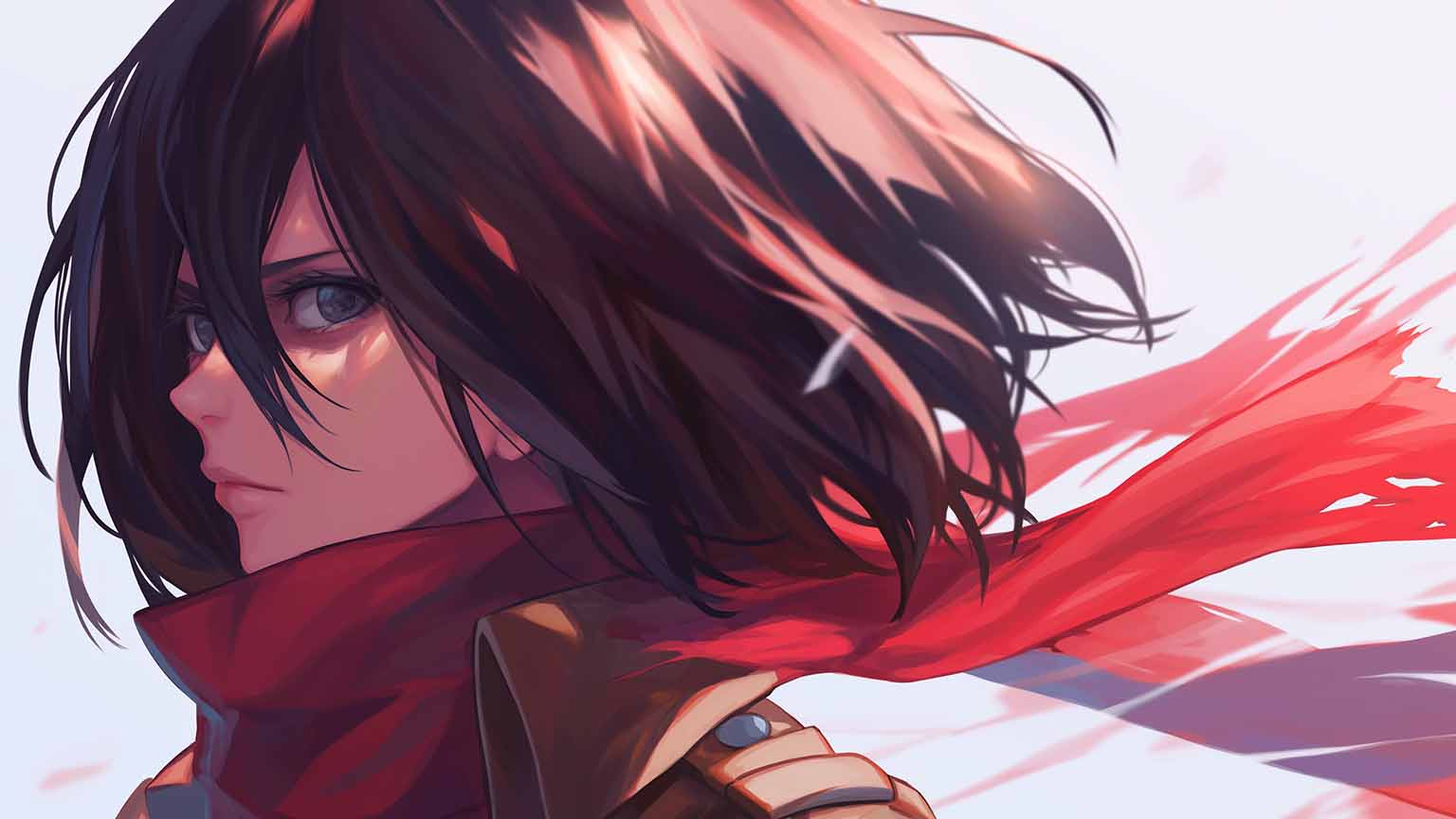 1536x864 Mikasa Ackerman Profile Desktop Wallpaper AoT Wallpaper
