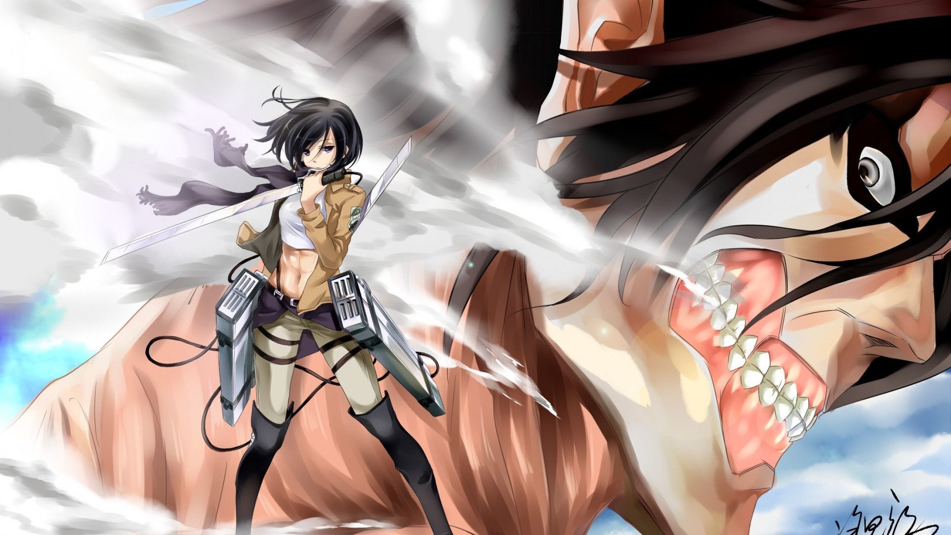 1920x1080 Mikasa Ackerman Desktop HD Wallpaper 38863