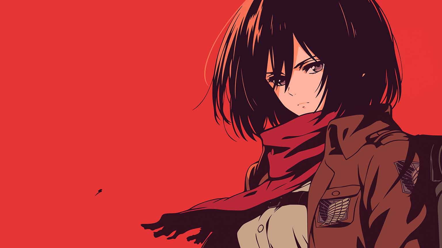 1536x864 Mikasa the Elite Soldier Desktop Wallpaper