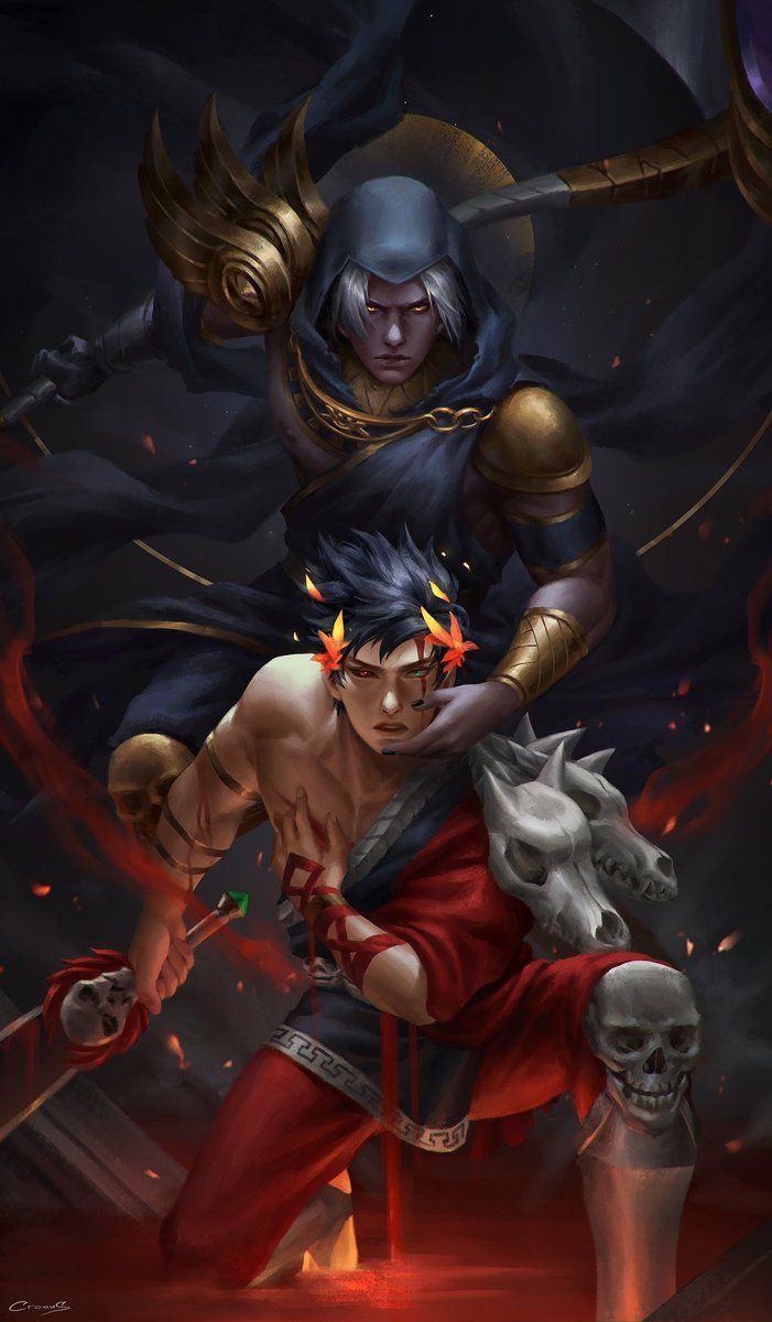701x1200 Death Approaches #hadesgame #HadesGameFanart #thanzag #Thanatos #Zagreus
