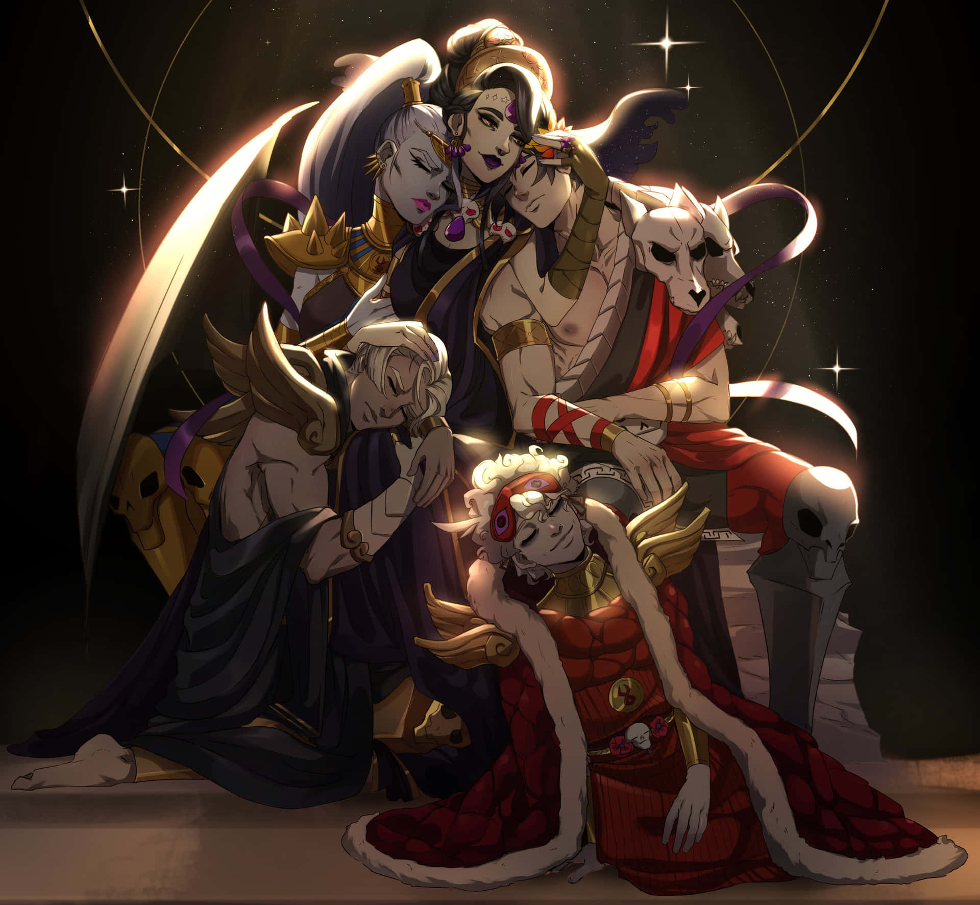 1920x1772 Download Hades Game Character Gathering Wallpaper