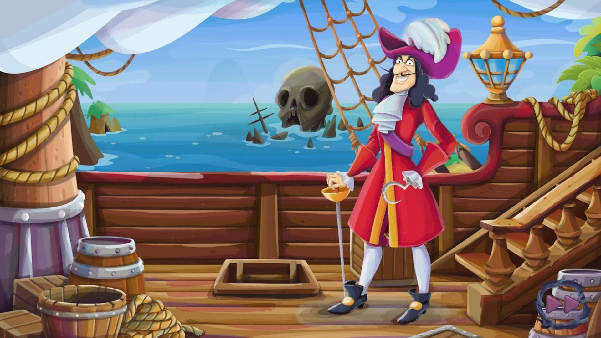 1920x1080 Ship Of Captain Hook Cartoon Peter Pan Disney Wallpaper HD