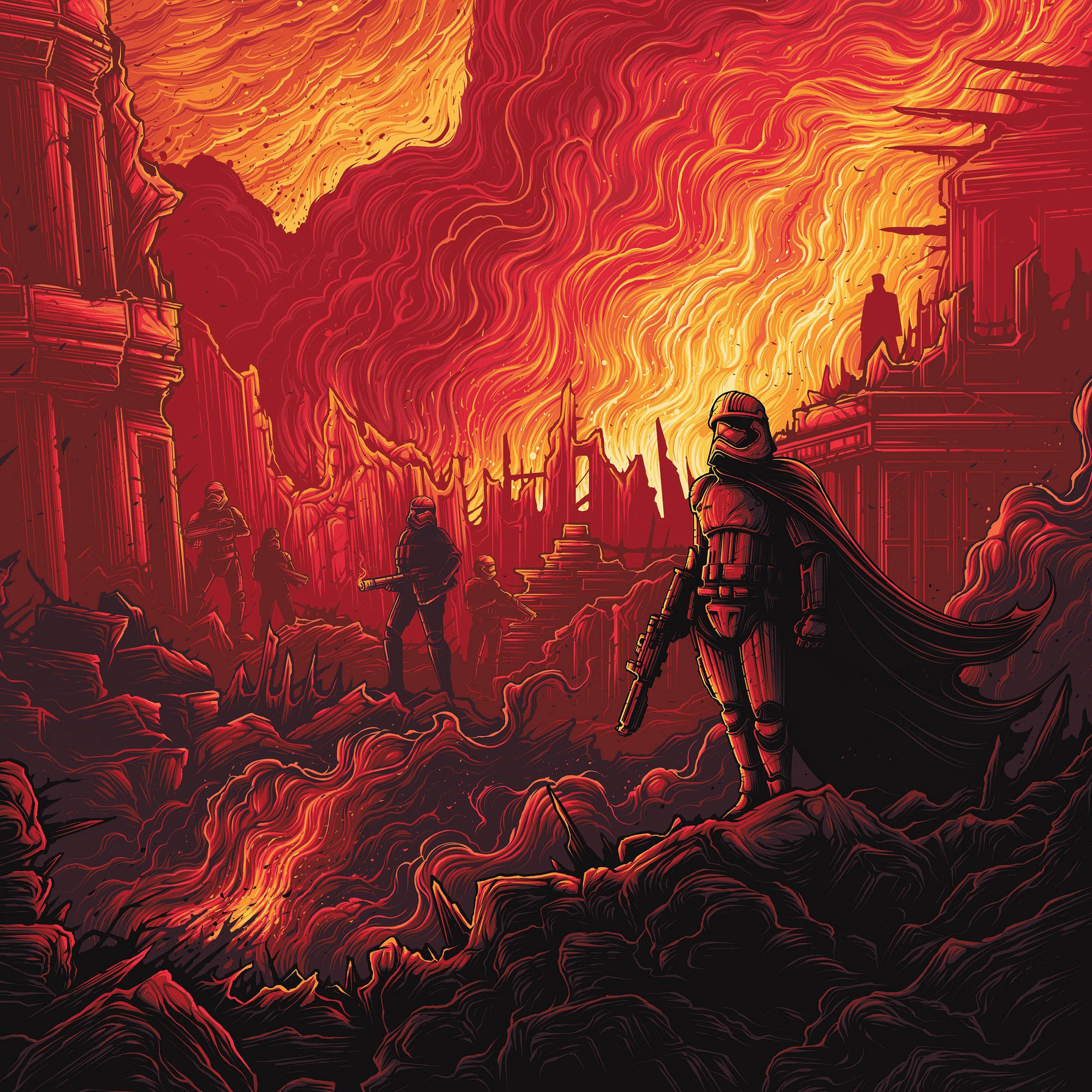 2732x2732 Captain Phasma Starwars Red Film Art Wallpaper