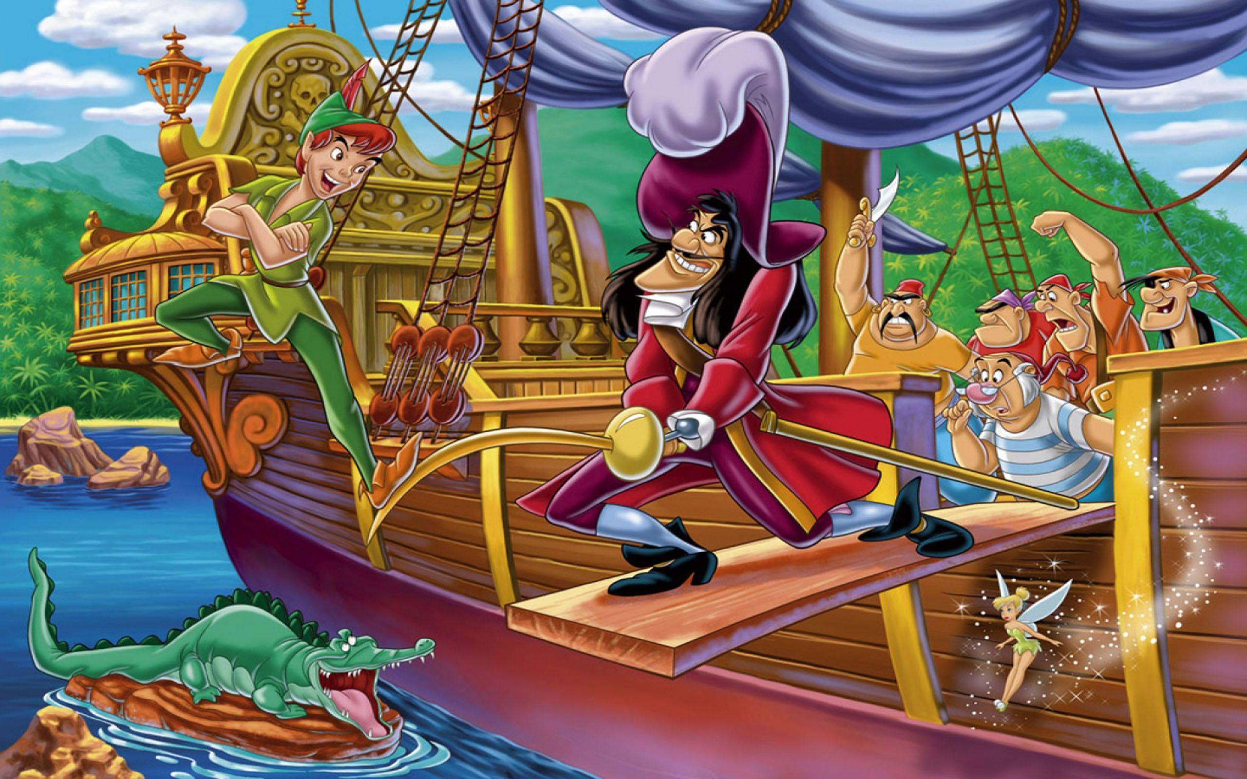 2560x1600 Peter Pan Tinker Bell Captain Hook Smee Tick Tock The Crocodile