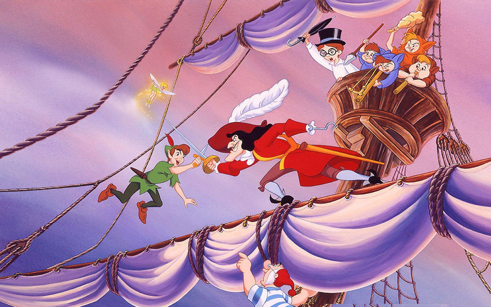 1920x1200 Peter Pan And Captain Hook Fighter Fencing Pirate Ship