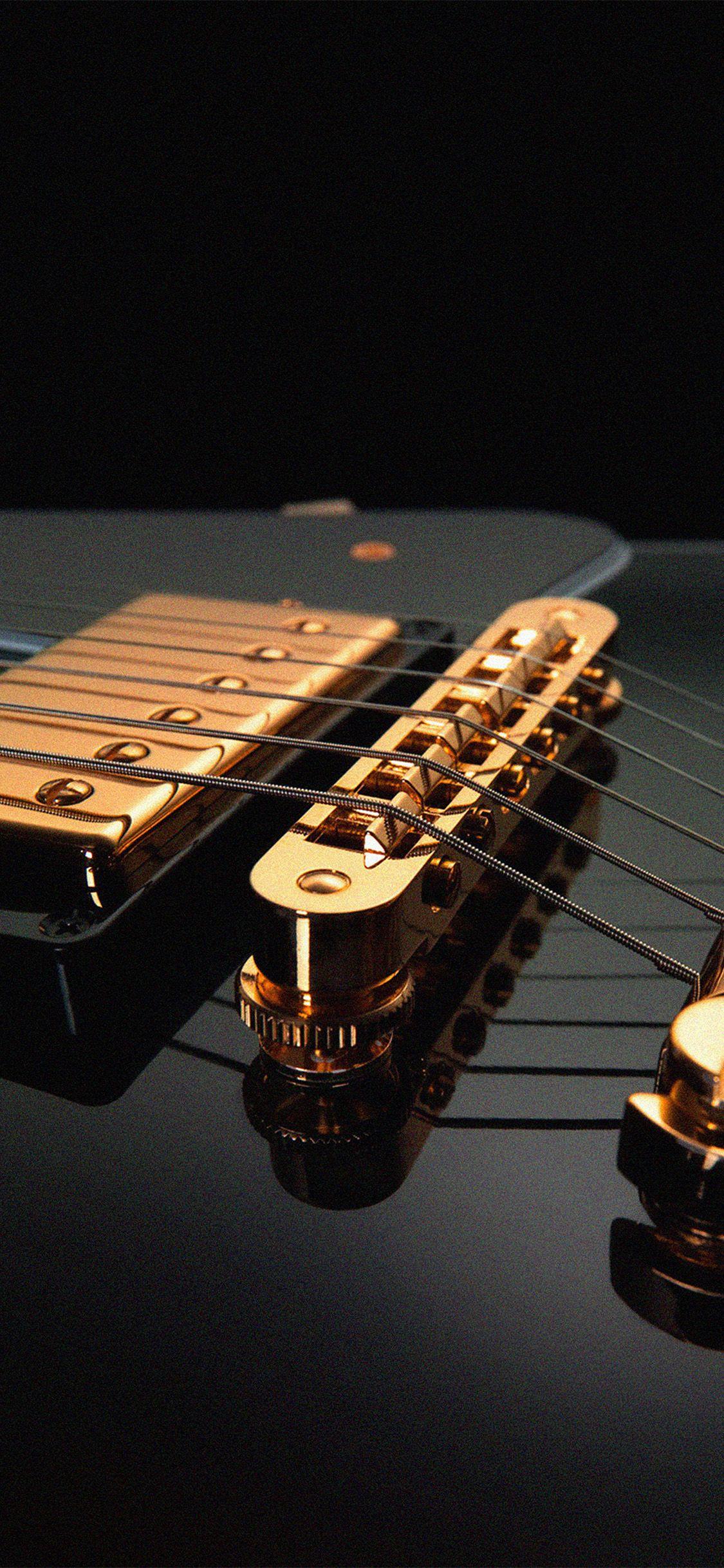 1125x2436 Guitar Electric Black Music Art